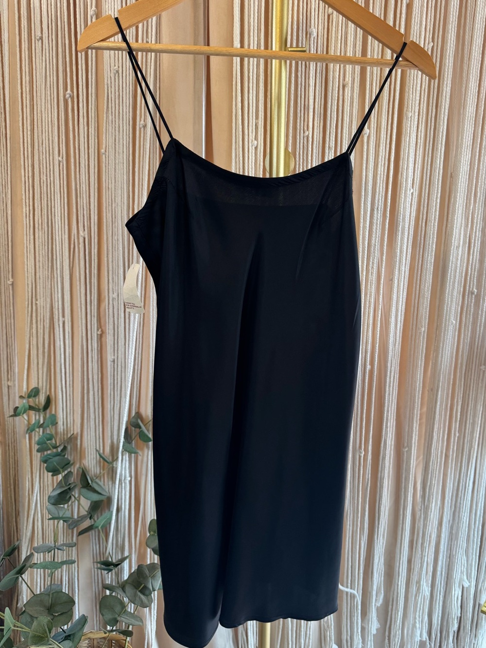 NWT Vintage 1990s slip dress mini lingerie black Spaghetti Strap minimalist